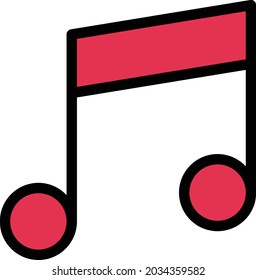 music vector line colour icon