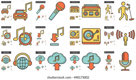 Musik, Vektorsymbol einzeln auf weißem Hintergrund. Musikliniensymbol für Infografik, Website oder App. Skalierbares Symbol, das auf einem Gittersystem entworfen wurde.