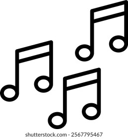 Music Vector Lineal Icon On White Background.