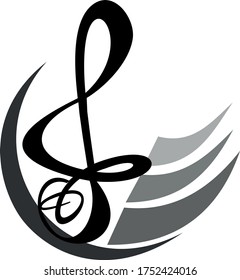 Music vector Logo. Isolated on the white background,vector design for banner,