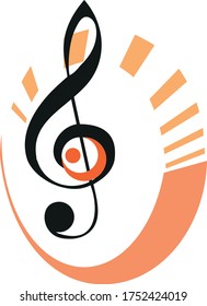 Music vector Logo. Isolated on the white background,vector design for banner,