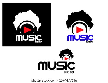 Music vector logo with a minimalist mode