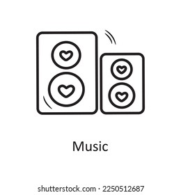 Music Vektorgrafik handzeichnen Icon Design Illustration. Valentinsymbol auf weißem Hintergrund EPS10-Datei
