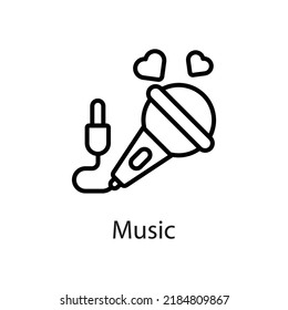 Ilustración de diseño de iconos de vector de música en fondo blanco. Archivo EPS 10 