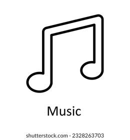 Music Vector outline Icon Design illustration. Education Symbol on White background EPS 10 File