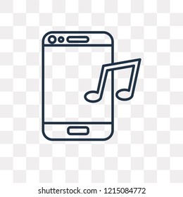 Music vector outline icon isolated on transparent background, high quality linear Music transparency concept can be used web and mobile