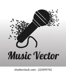 Music vector over gradient  background