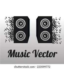 Music vector over gradient  background