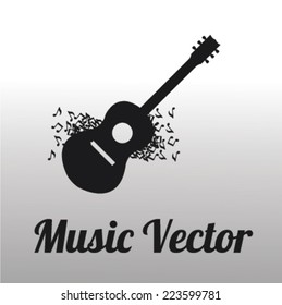 Music vector over gradient  background