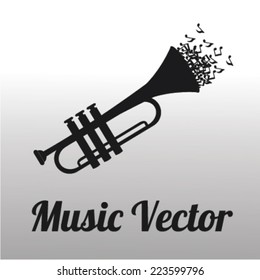 Music vector over gradient  background