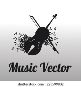 Music vector over gradient  background