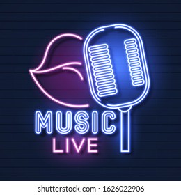 Music Vector Poster Template. Perfect For Advertising Concerts In Clubs, Bars, Pubs And Public Places Music Themed Wall Art With Cool Lettering