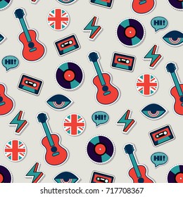 music vector seamless british pattern