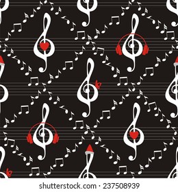 Music. Vector seamless pattern. 