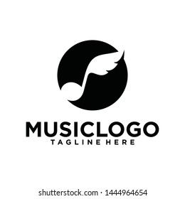 Music vector template. Vintage music logo