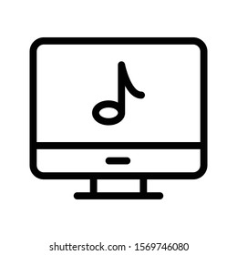 music vector thin line icon 