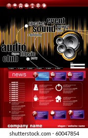 Music vector website template illustration