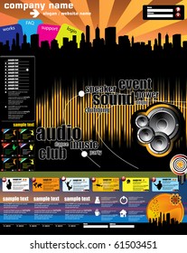Music vector website template illustration