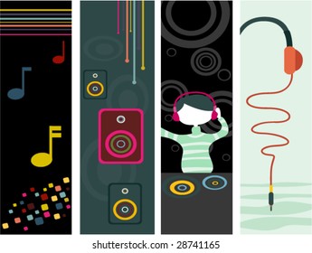 Music Vertical Banner - Vector