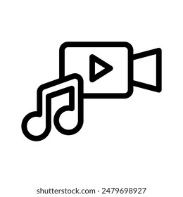 music video line icon illustration vector graphic. Simple lement illustration vector graphic, suitable for app, websites, and presentations isolated on white background