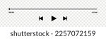 Music or video play bar icon on transparent background. Audio player for songs or podcast playlist. Play or pause button.Vector illustration