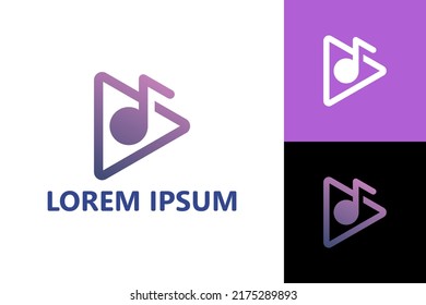 Music video play logo template design vector
