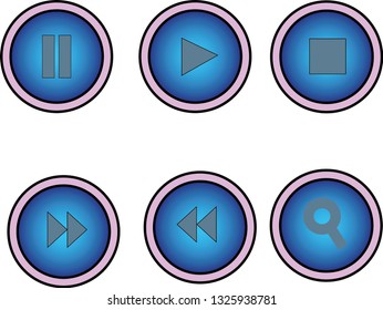 music and video player button icon