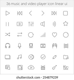 Music and video player icon linear ui