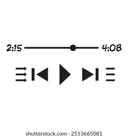 Music or video player interface vector template

