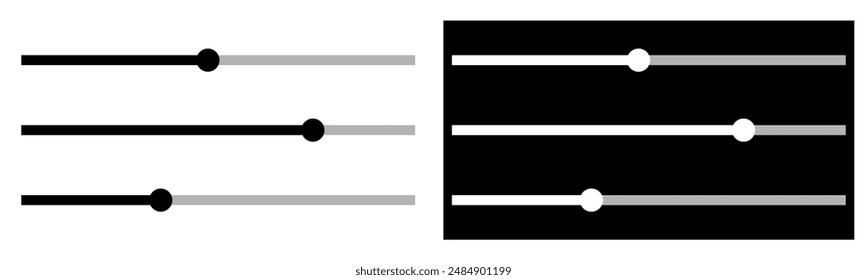 Music video slider icon, vector illustration.