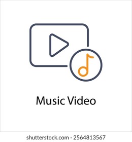 Music Video Vector icon stock illustration