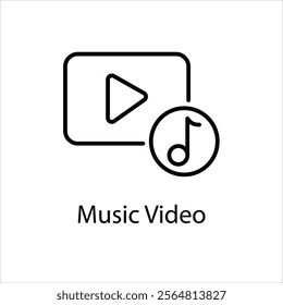 Music Video Vector icon stock illustration