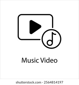 Music Video Vector icon stock illustration