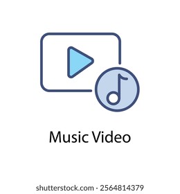 Music Video Vector icon stock illustration