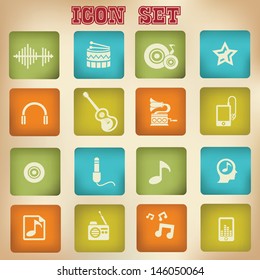 Music vintage icons,set 1,vector