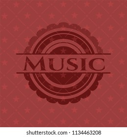 Music vintage red emblem
