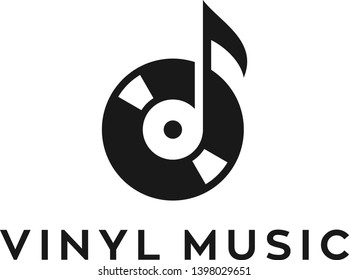 music vinyl concept vector logo design