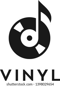 music vinyl concept vector logo design