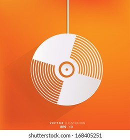 Music vinyl disk icon,flat design