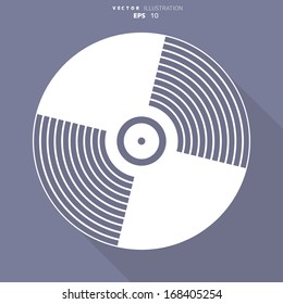 Music vinyl disk icon,flat design