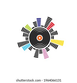 music vinyl equalizer icon vector illustration design template web