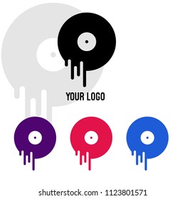 music vinyl flat icon logo
