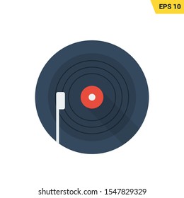 music vinyl record disc icon in flat style