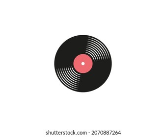 Music, vinyl, record icon. Vector illustration. Flat design.