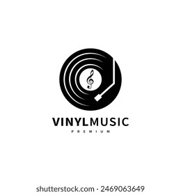 music vinyl record vintage logo design illustration 2 