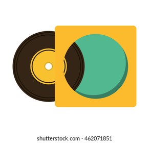 music vinyl retro icon vector illustration design
