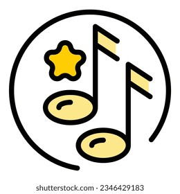 Music vip event icon outline vector. Party concert. Cinema star color flat