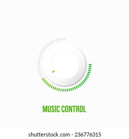 Music volume control knob. Vector illustration - eps10