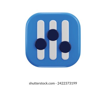 Icono de ecualizador de volumen de música 3d procesado