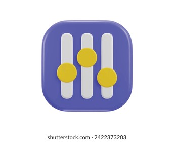 music volume equalizer icon 3d render